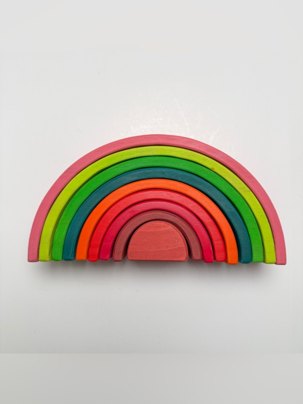 Wooden Rainbow Stacking Toy - Multicolor(Sample—defective.⚠️⚠️⚠️）